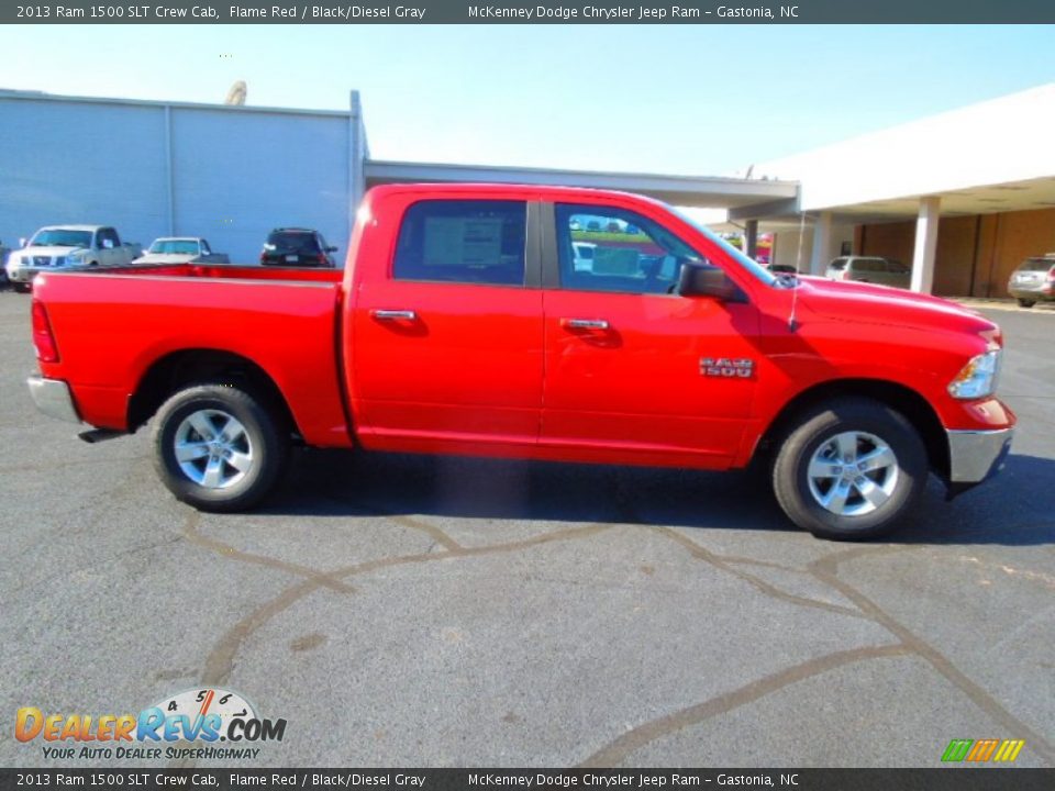 2013 Ram 1500 SLT Crew Cab Flame Red / Black/Diesel Gray Photo #6