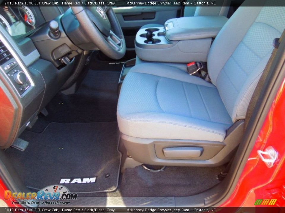 2013 Ram 1500 SLT Crew Cab Flame Red / Black/Diesel Gray Photo #8