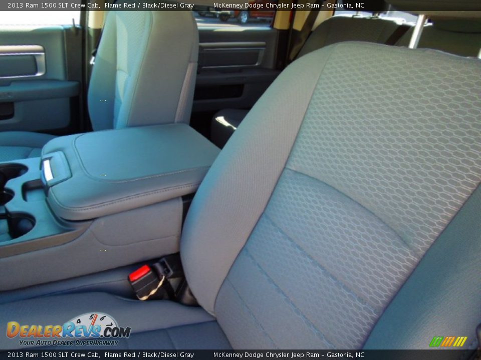 2013 Ram 1500 SLT Crew Cab Flame Red / Black/Diesel Gray Photo #9