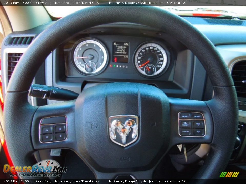 2013 Ram 1500 SLT Crew Cab Flame Red / Black/Diesel Gray Photo #15