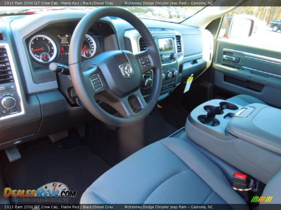 2013 Ram 1500 SLT Crew Cab Flame Red / Black/Diesel Gray Photo #24