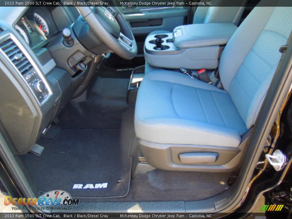 2013 Ram 1500 SLT Crew Cab Black / Black/Diesel Gray Photo #7