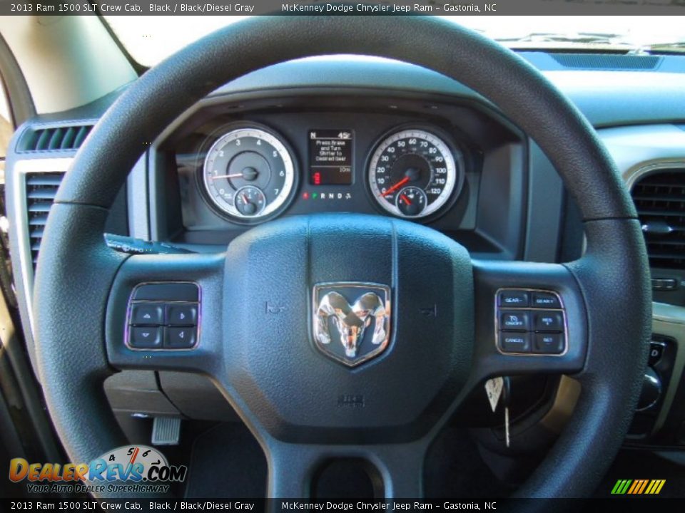 2013 Ram 1500 SLT Crew Cab Black / Black/Diesel Gray Photo #14