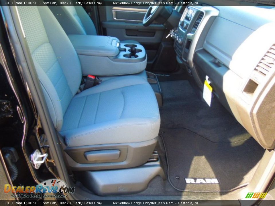 2013 Ram 1500 SLT Crew Cab Black / Black/Diesel Gray Photo #18