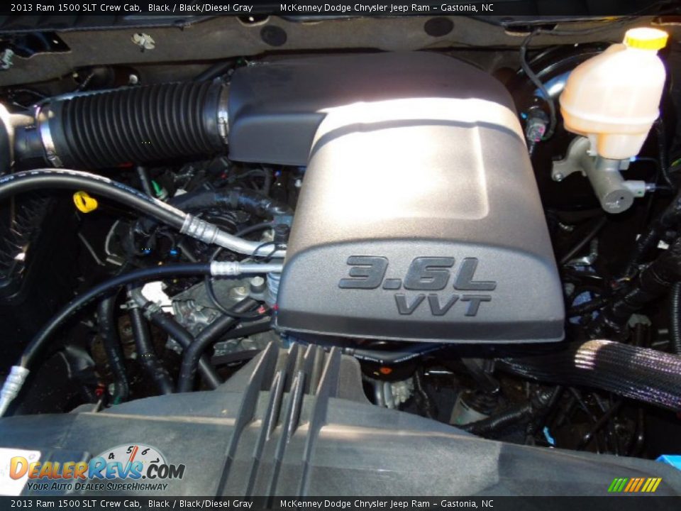 2013 Ram 1500 SLT Crew Cab Black / Black/Diesel Gray Photo #21