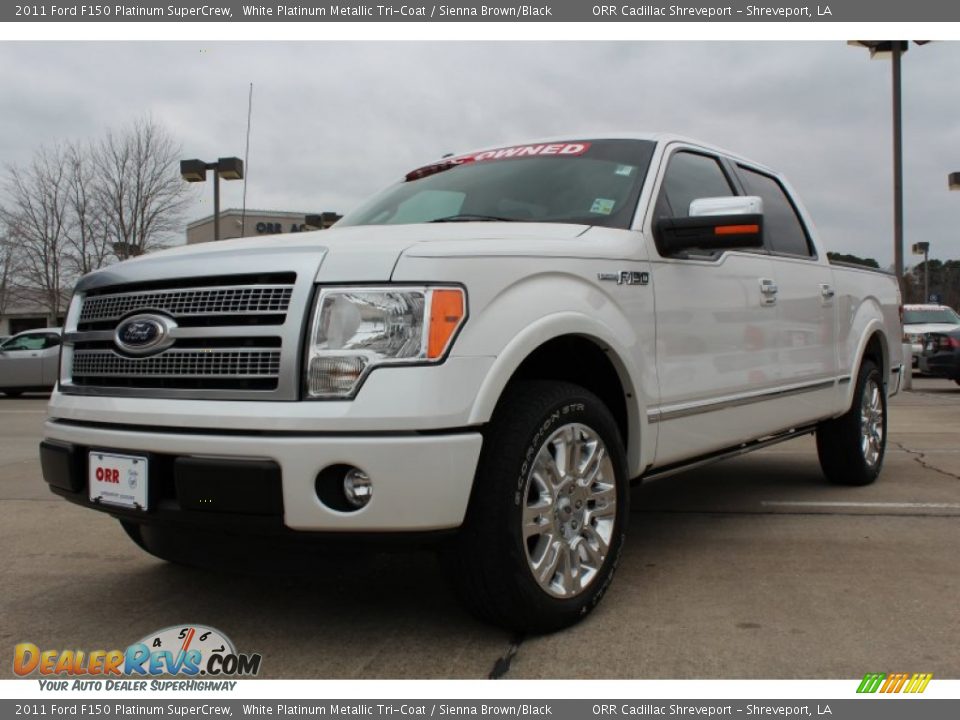 2011 Ford F150 Platinum SuperCrew White Platinum Metallic Tri-Coat / Sienna Brown/Black Photo #1
