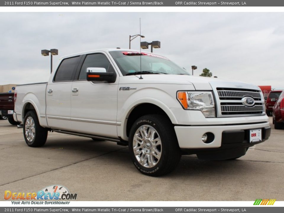 2011 Ford F150 Platinum SuperCrew White Platinum Metallic Tri-Coat / Sienna Brown/Black Photo #2