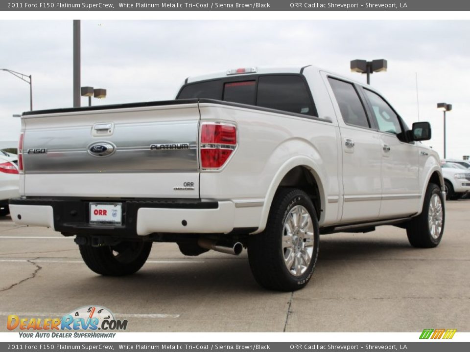 2011 Ford F150 Platinum SuperCrew White Platinum Metallic Tri-Coat / Sienna Brown/Black Photo #4