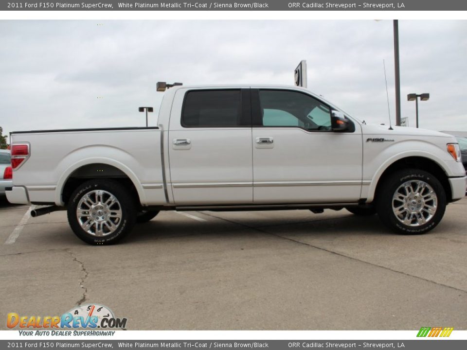 2011 Ford F150 Platinum SuperCrew White Platinum Metallic Tri-Coat / Sienna Brown/Black Photo #6