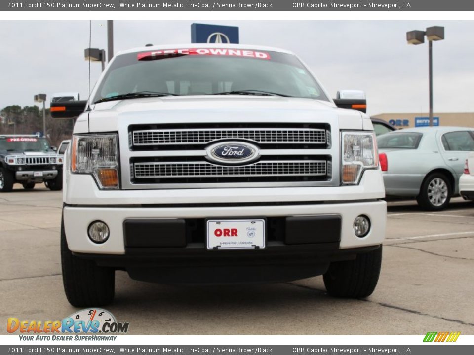2011 Ford F150 Platinum SuperCrew White Platinum Metallic Tri-Coat / Sienna Brown/Black Photo #7