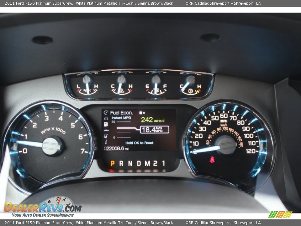 2011 Ford F150 Platinum SuperCrew White Platinum Metallic Tri-Coat / Sienna Brown/Black Photo #10