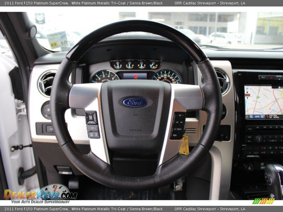 2011 Ford F150 Platinum SuperCrew White Platinum Metallic Tri-Coat / Sienna Brown/Black Photo #11