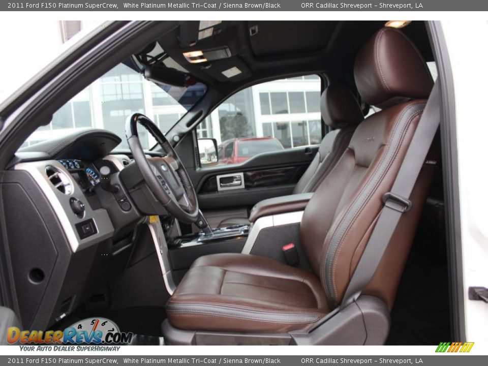 2011 Ford F150 Platinum SuperCrew White Platinum Metallic Tri-Coat / Sienna Brown/Black Photo #13
