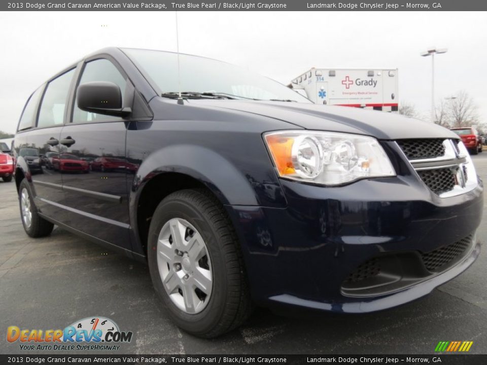 2013 Dodge Grand Caravan American Value Package True Blue Pearl / Black/Light Graystone Photo #4