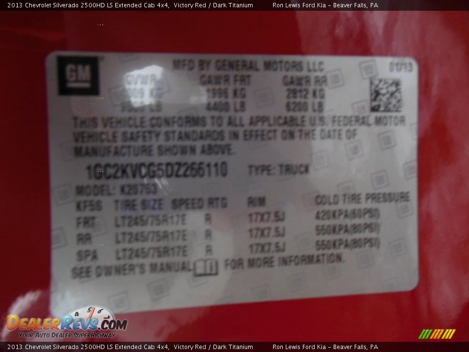 2013 Chevrolet Silverado 2500HD LS Extended Cab 4x4 Victory Red / Dark Titanium Photo #20
