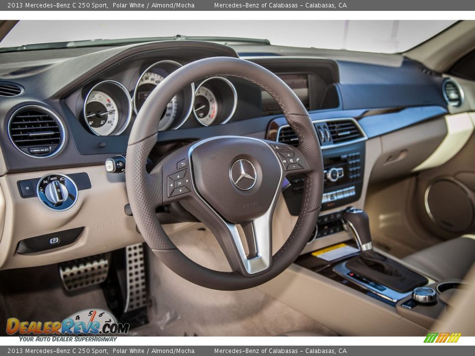 2013 Mercedes-Benz C 250 Sport Polar White / Almond/Mocha Photo #5