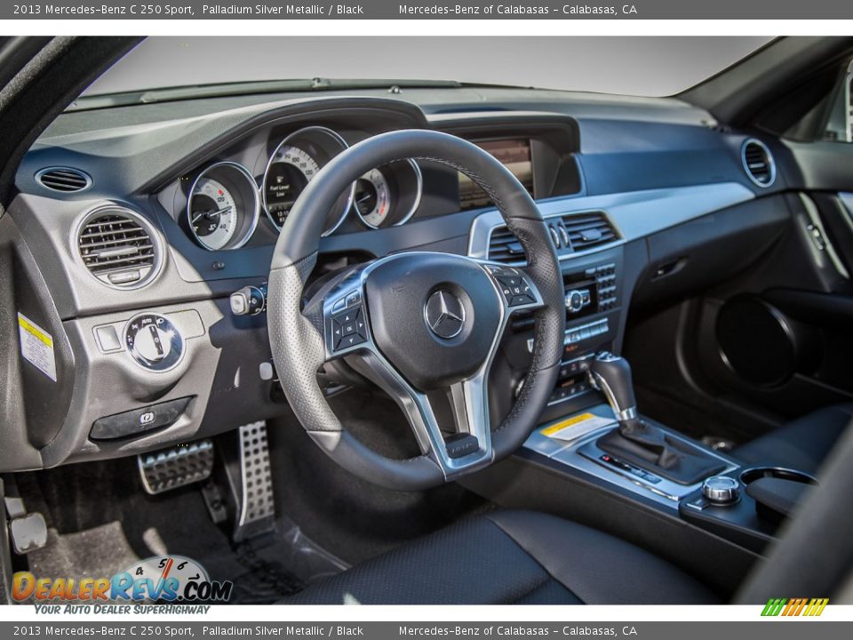 2013 Mercedes-Benz C 250 Sport Palladium Silver Metallic / Black Photo #5