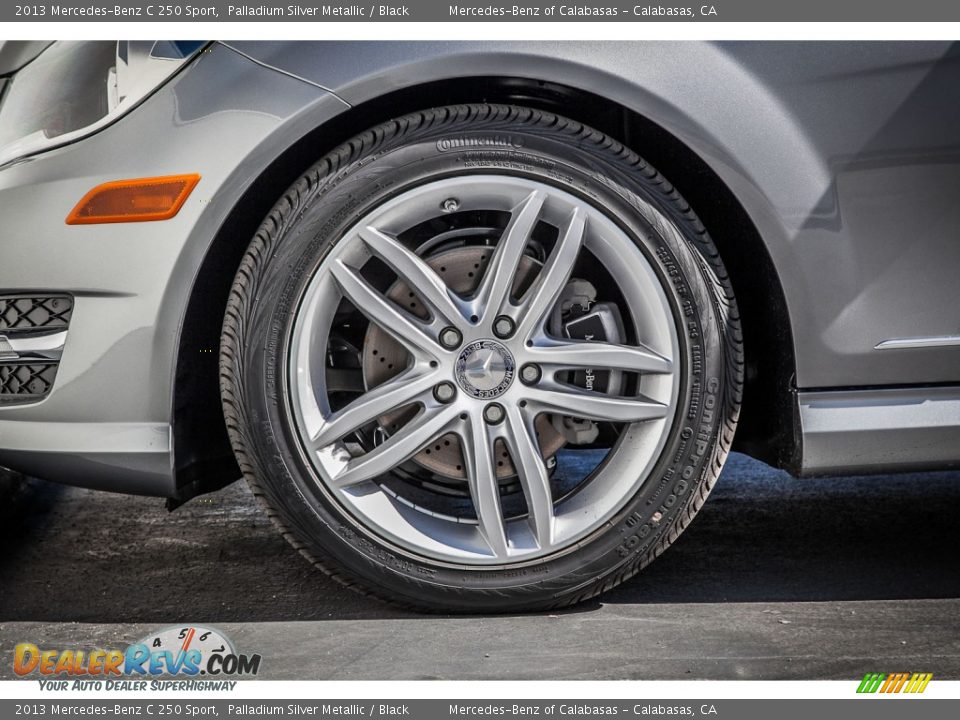 2013 Mercedes-Benz C 250 Sport Palladium Silver Metallic / Black Photo #10