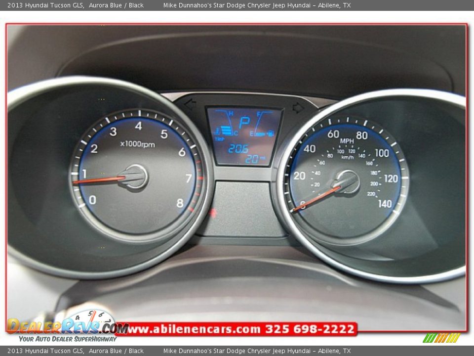 2013 Hyundai Tucson GLS Aurora Blue / Black Photo #33