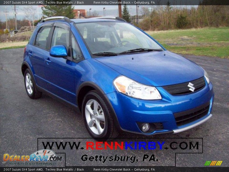 2007 Suzuki SX4 Sport AWD Techno Blue Metallic / Black Photo #1