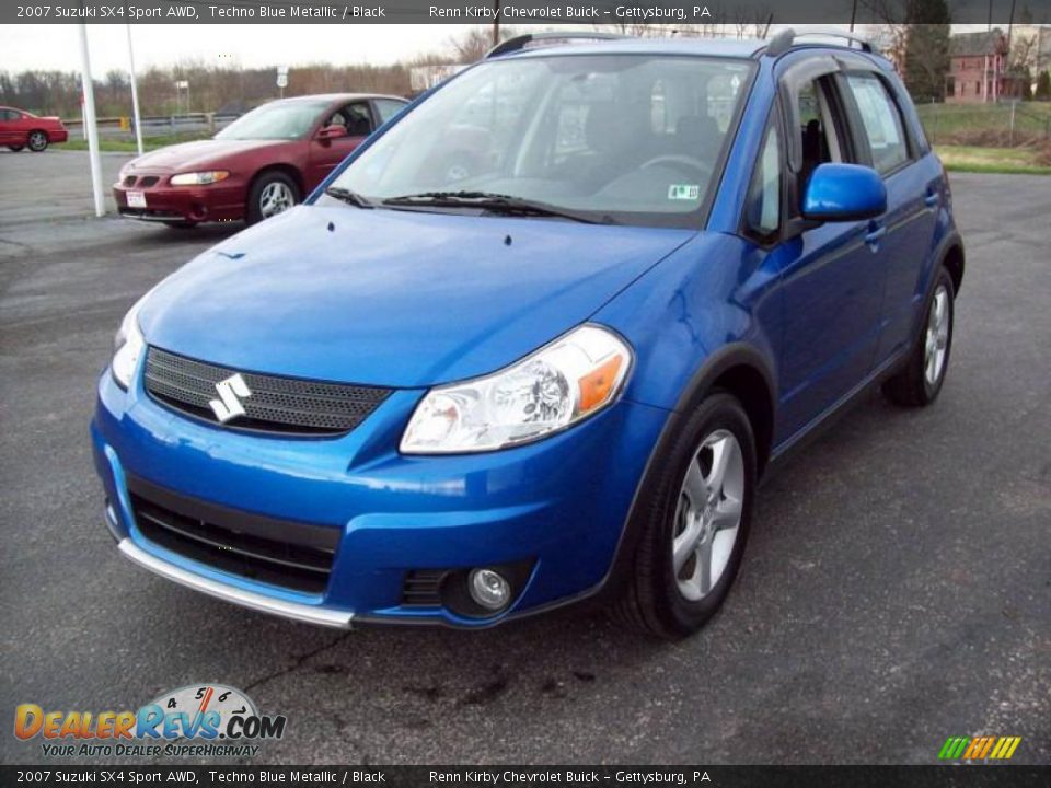 2007 Suzuki SX4 Sport AWD Techno Blue Metallic / Black Photo #2