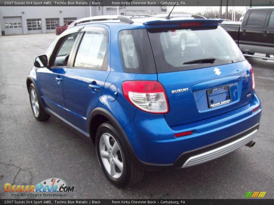 2007 Suzuki SX4 Sport AWD Techno Blue Metallic / Black Photo #4