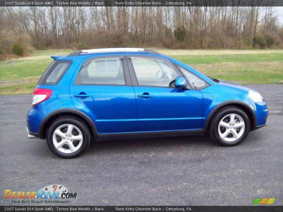 2007 Suzuki SX4 Sport AWD Techno Blue Metallic / Black Photo #10