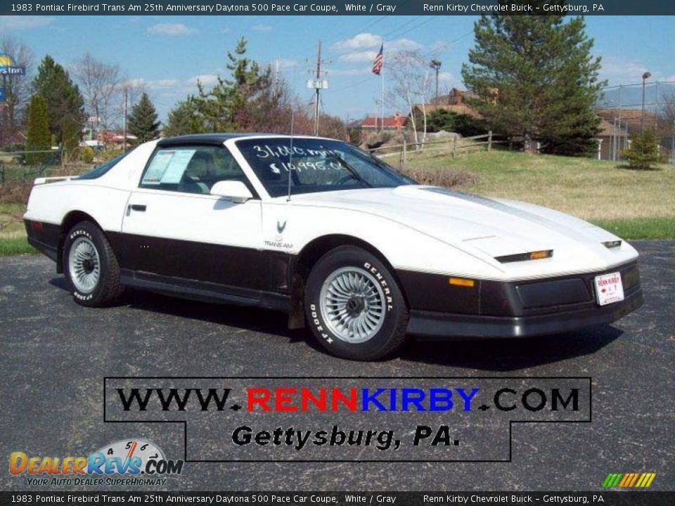 1983 Pontiac Firebird Trans Am 25th Anniversary Daytona 500 Pace Car Coupe White / Gray Photo #1
