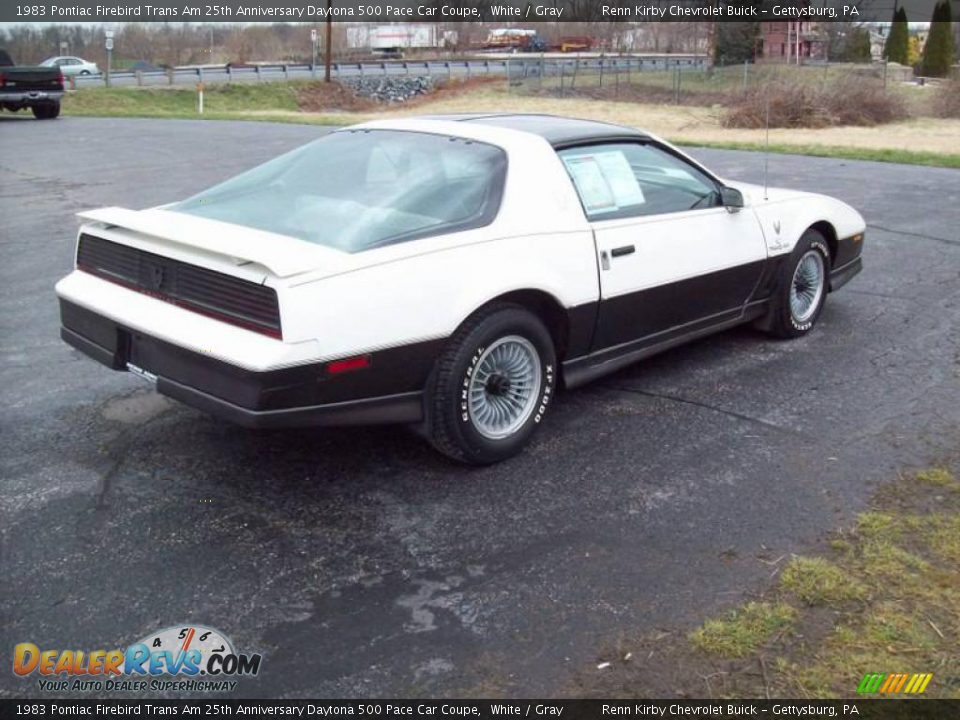 1983 Pontiac Firebird Trans Am 25th Anniversary Daytona 500 Pace Car Coupe White / Gray Photo #4