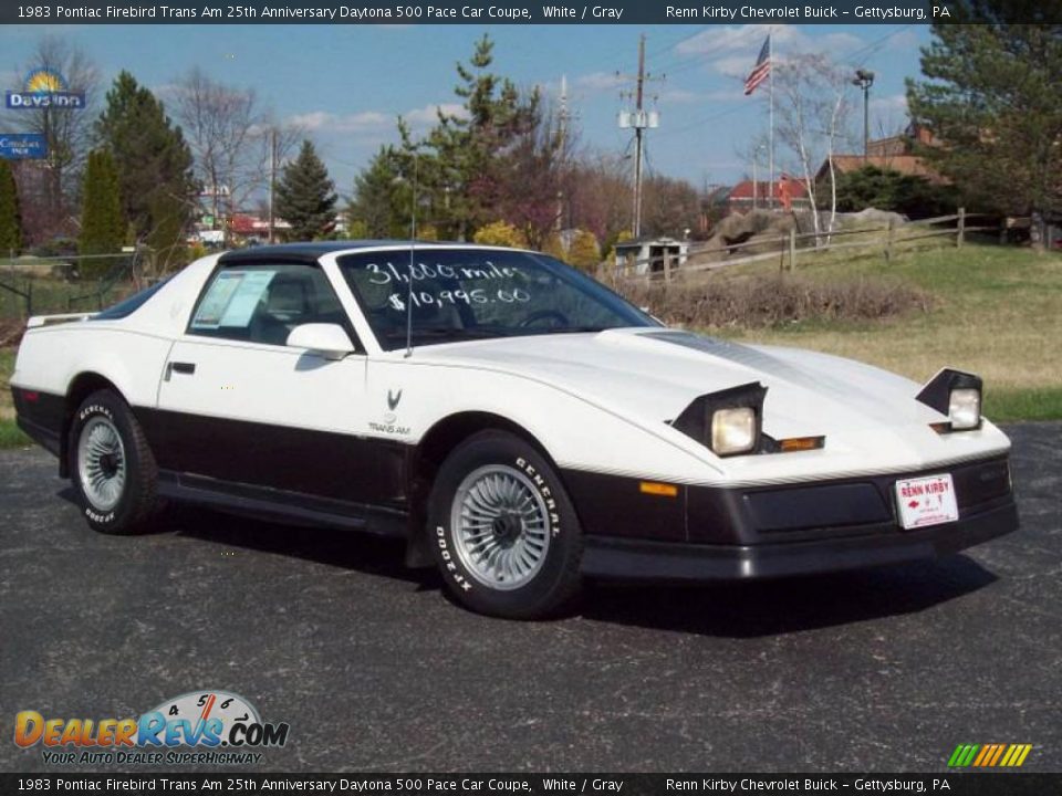 1983 Pontiac Firebird Trans Am 25th Anniversary Daytona 500 Pace Car Coupe White / Gray Photo #31