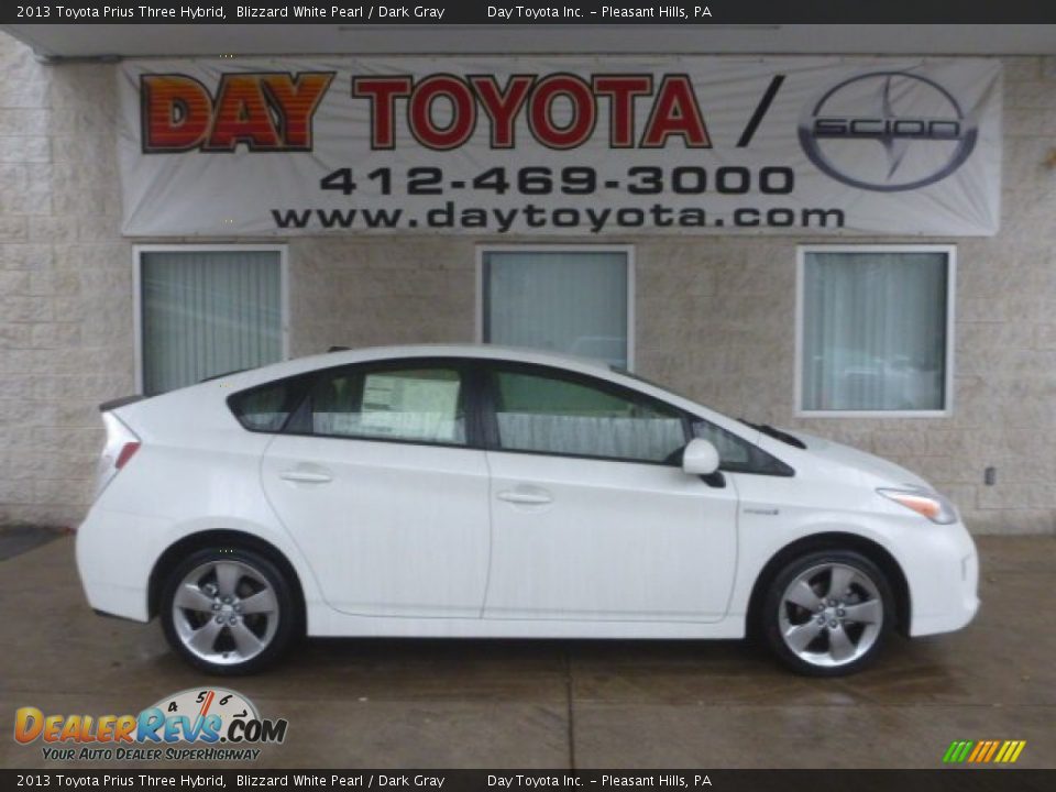2013 Toyota Prius Three Hybrid Blizzard White Pearl / Dark Gray Photo #1