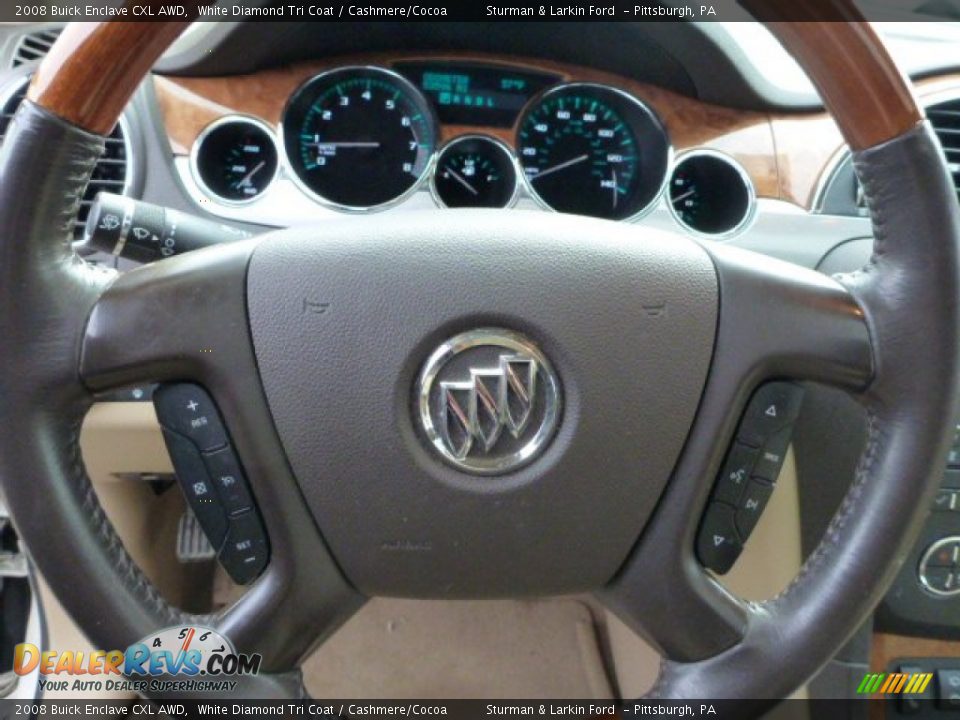2008 Buick Enclave CXL AWD White Diamond Tri Coat / Cashmere/Cocoa Photo #17