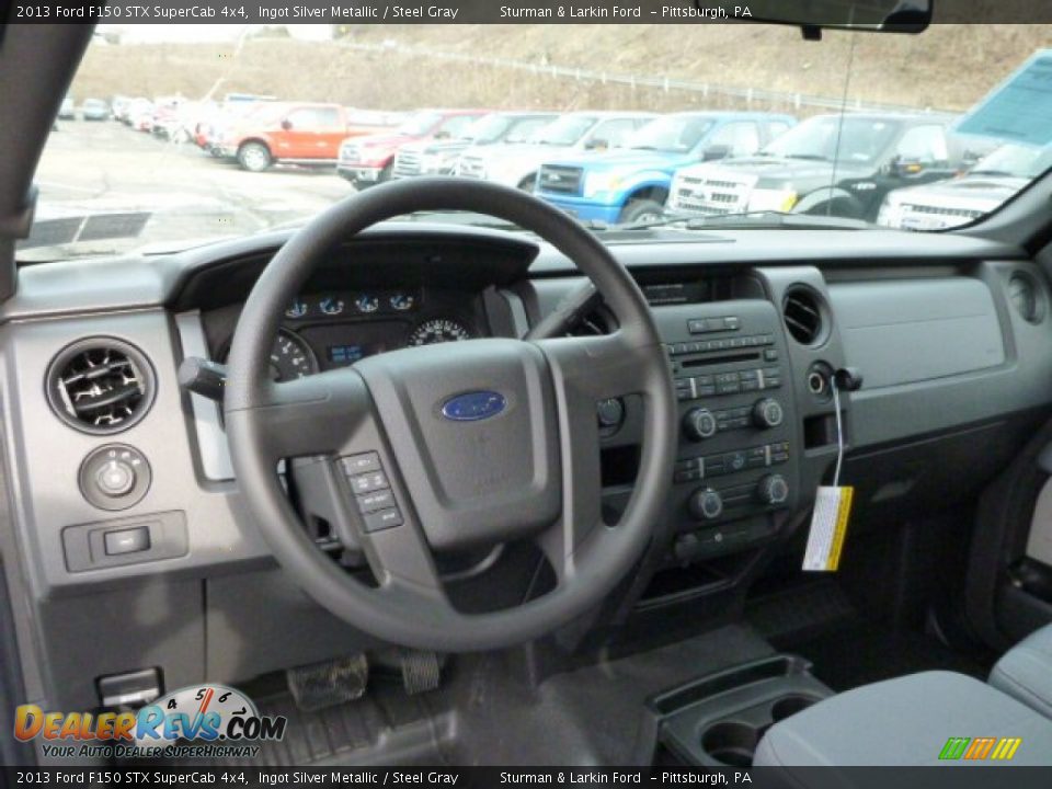 2013 Ford F150 STX SuperCab 4x4 Ingot Silver Metallic / Steel Gray Photo #10