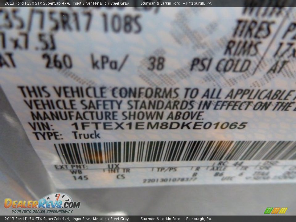 2013 Ford F150 STX SuperCab 4x4 Ingot Silver Metallic / Steel Gray Photo #13