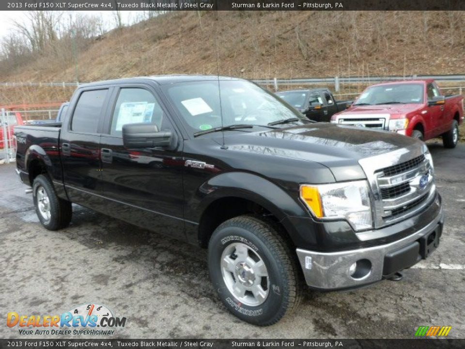 2013 Ford F150 XLT SuperCrew 4x4 Tuxedo Black Metallic / Steel Gray Photo #1