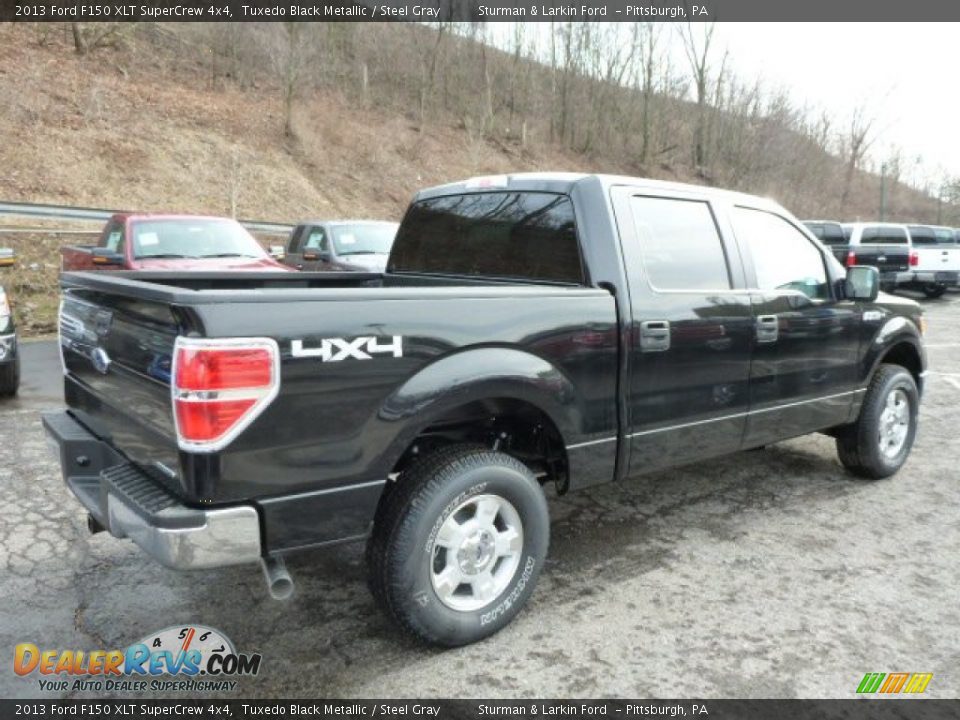 2013 Ford F150 XLT SuperCrew 4x4 Tuxedo Black Metallic / Steel Gray Photo #2