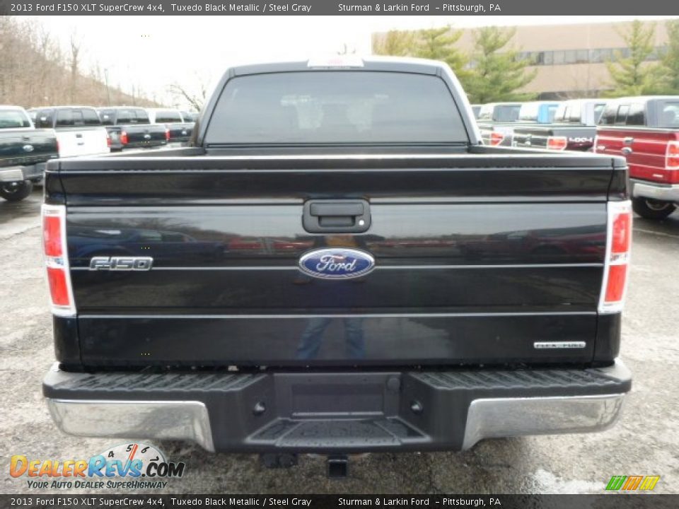 2013 Ford F150 XLT SuperCrew 4x4 Tuxedo Black Metallic / Steel Gray Photo #3