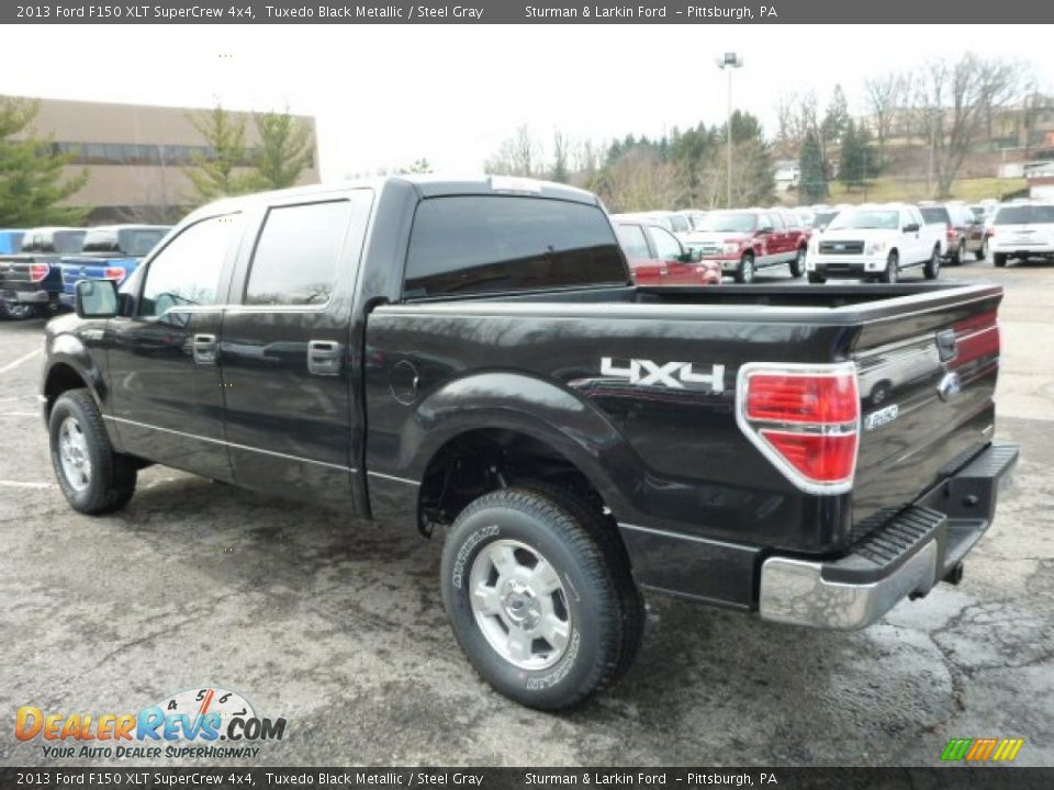 2013 Ford F150 XLT SuperCrew 4x4 Tuxedo Black Metallic / Steel Gray Photo #4