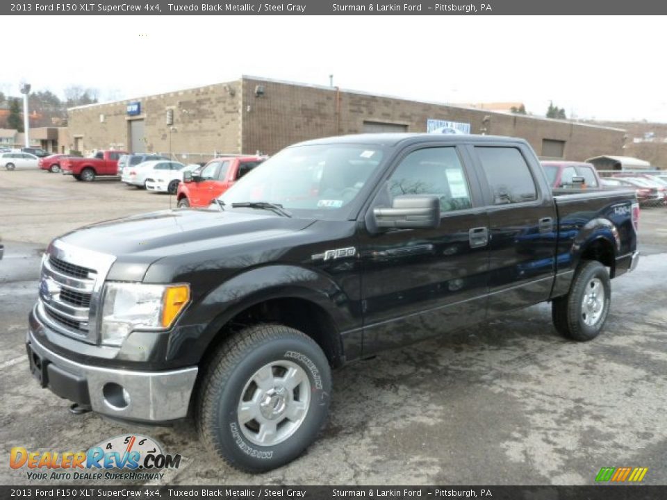 2013 Ford F150 XLT SuperCrew 4x4 Tuxedo Black Metallic / Steel Gray Photo #5