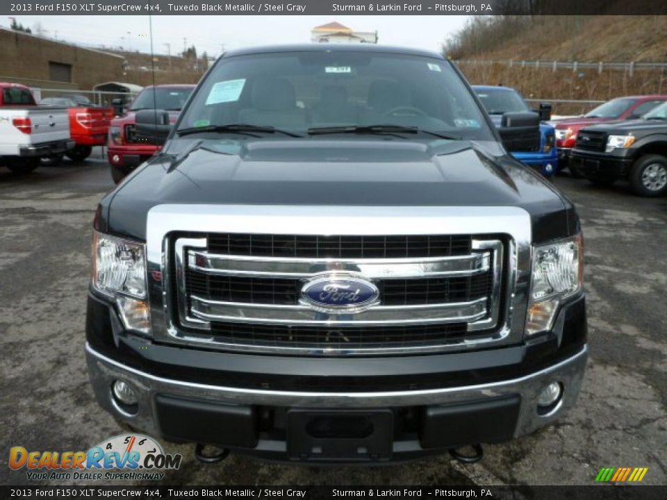 2013 Ford F150 XLT SuperCrew 4x4 Tuxedo Black Metallic / Steel Gray Photo #6