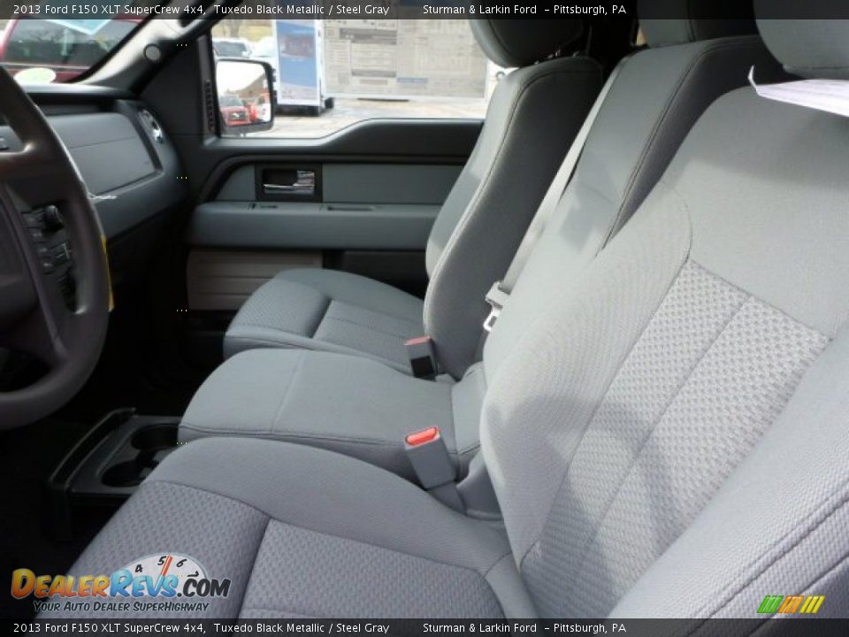 2013 Ford F150 XLT SuperCrew 4x4 Tuxedo Black Metallic / Steel Gray Photo #8