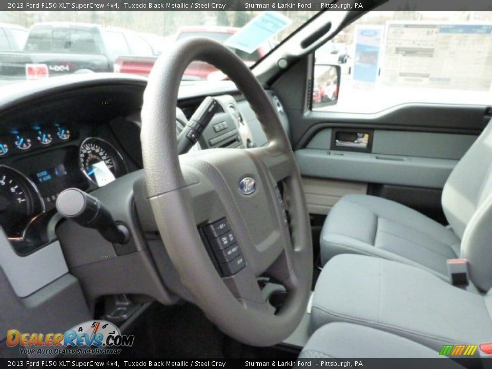 2013 Ford F150 XLT SuperCrew 4x4 Tuxedo Black Metallic / Steel Gray Photo #12