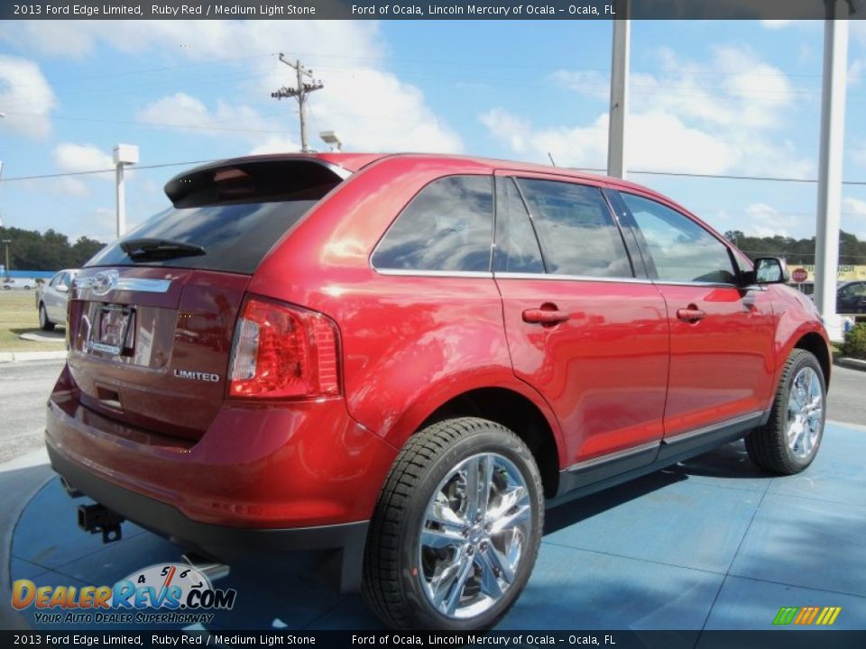 2013 Ford Edge Limited Ruby Red / Medium Light Stone Photo #3