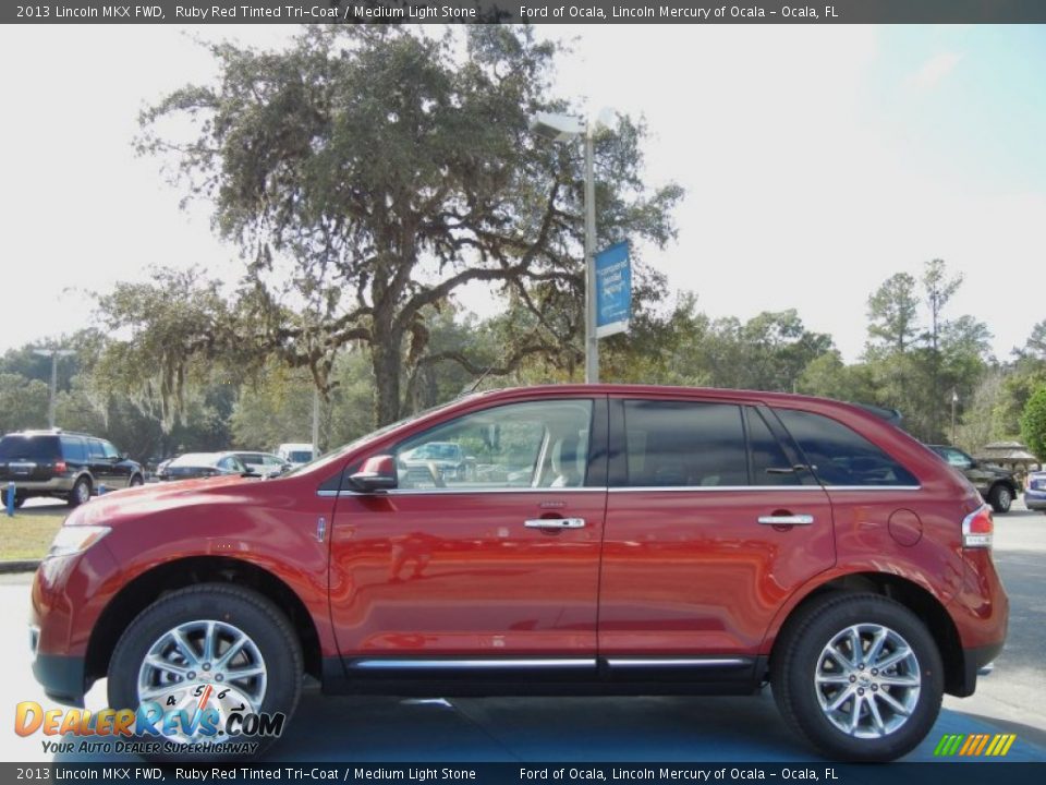 2013 Lincoln MKX FWD Ruby Red Tinted Tri-Coat / Medium Light Stone Photo #2