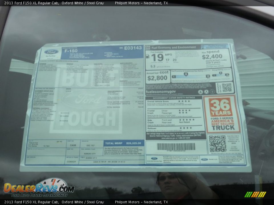 2013 Ford F150 XL Regular Cab Oxford White / Steel Gray Photo #30