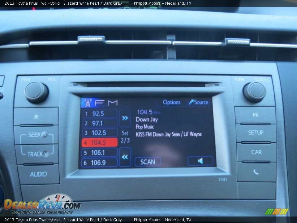 2013 Toyota Prius Two Hybrid Blizzard White Pearl / Dark Gray Photo #28