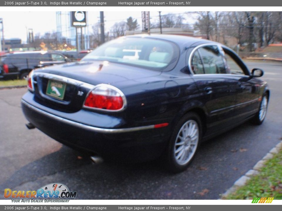 2006 Jaguar S-Type 3.0 Indigo Blue Metallic / Champagne Photo #6