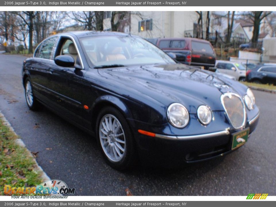 2006 Jaguar S-Type 3.0 Indigo Blue Metallic / Champagne Photo #7
