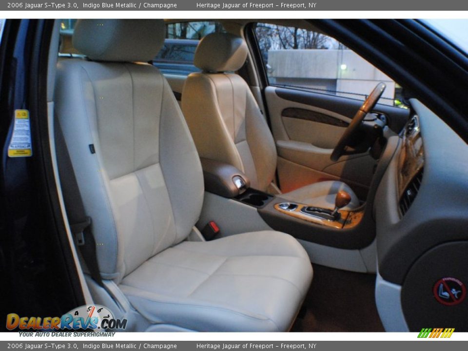 2006 Jaguar S-Type 3.0 Indigo Blue Metallic / Champagne Photo #10