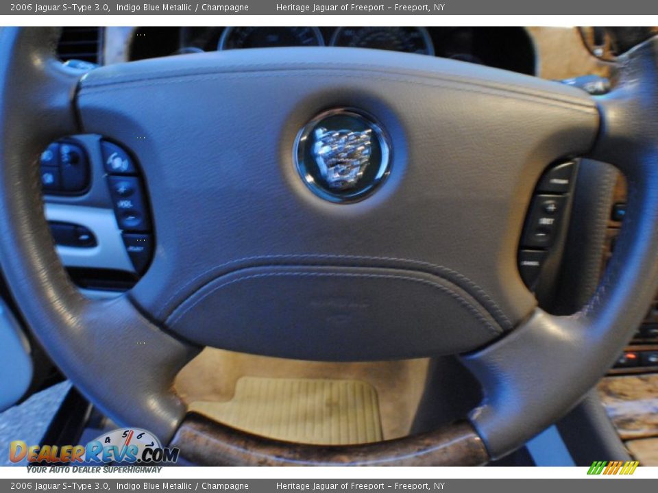 2006 Jaguar S-Type 3.0 Indigo Blue Metallic / Champagne Photo #25
